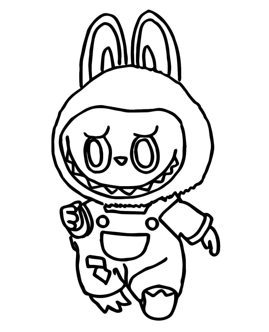 Printable Labubu Coloring Page Free download and print for you.