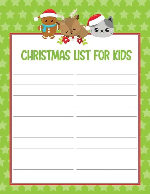Printable Christmas Wish List Template Photo Free Free download and