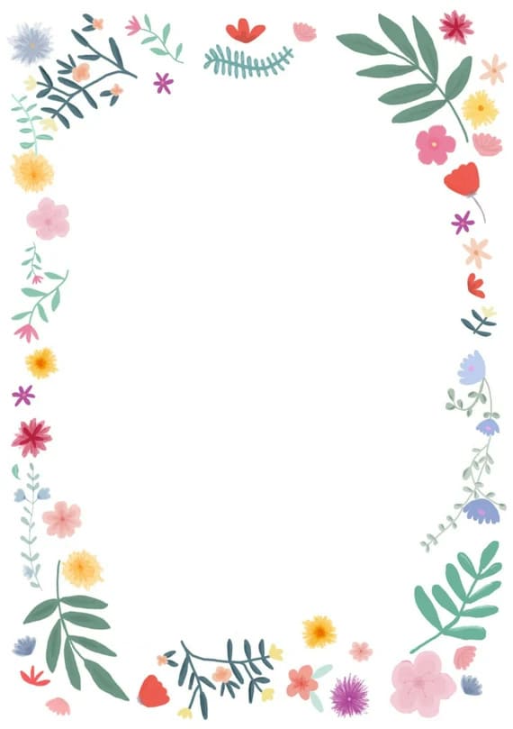 Printable Free Floral Border Image – Free download and print for you.