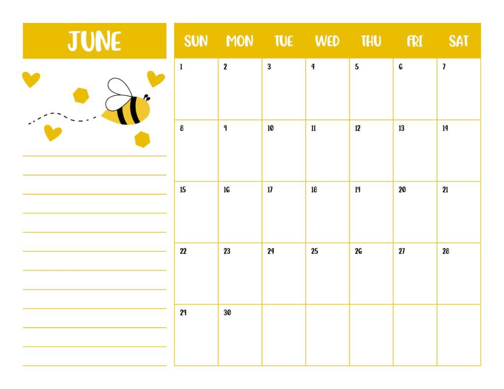 Printable Free Download June 2025 Calendar Free download and print