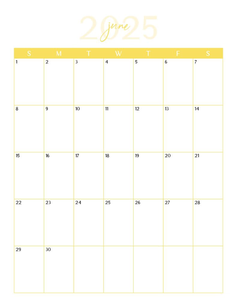 Printable June 2025 Calendar Photo Free Free download and print for you.