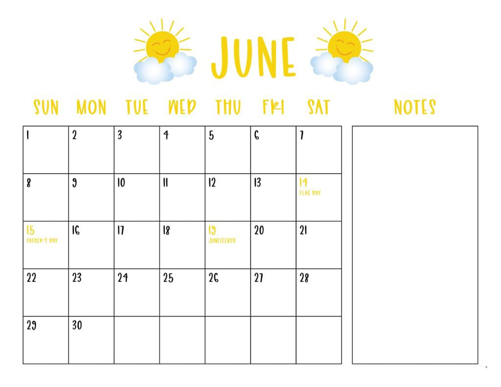 Printable Picture June 2025 Calendar Free Free download and print for