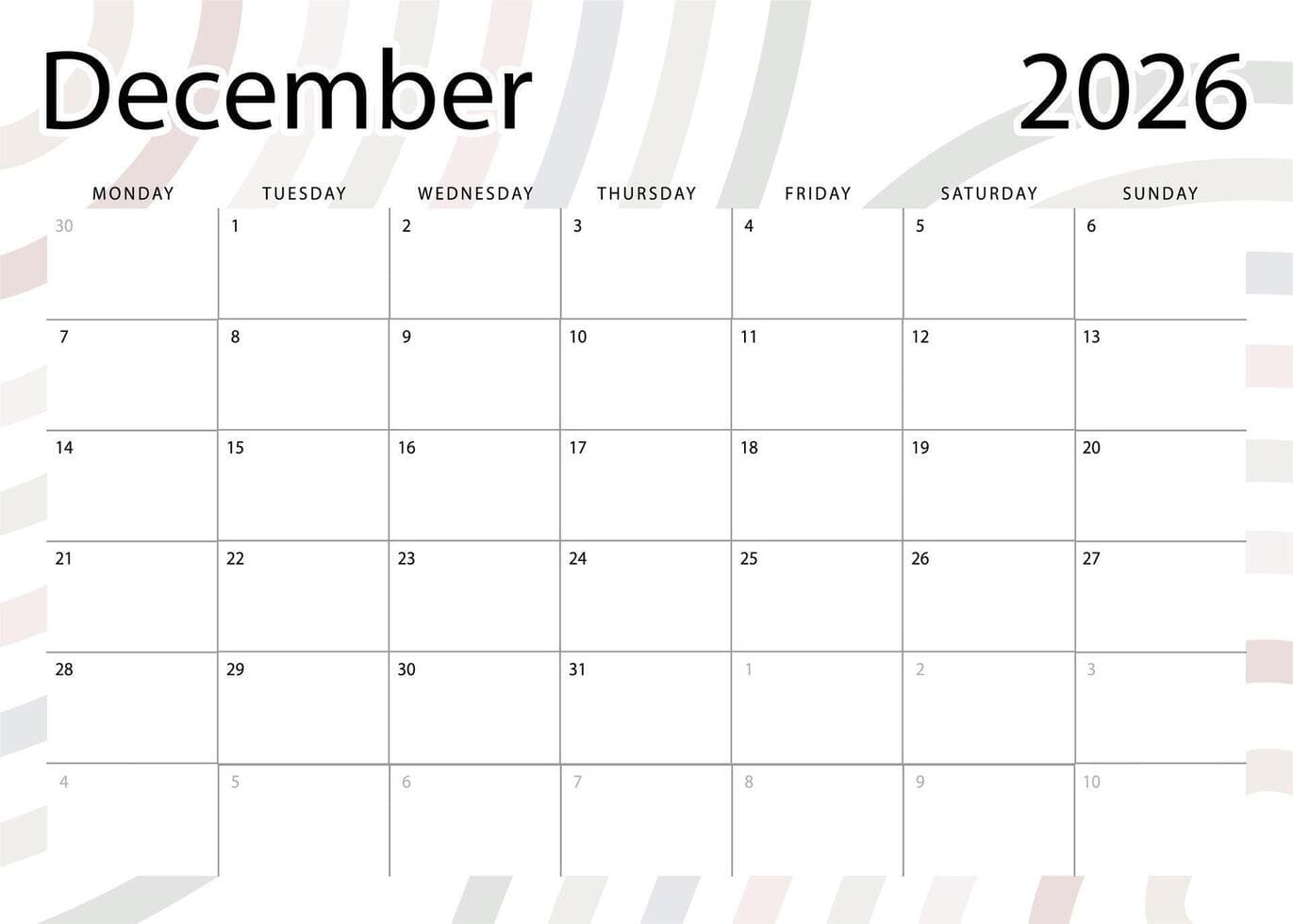 Printable December 2026 Calendar PrintableLib