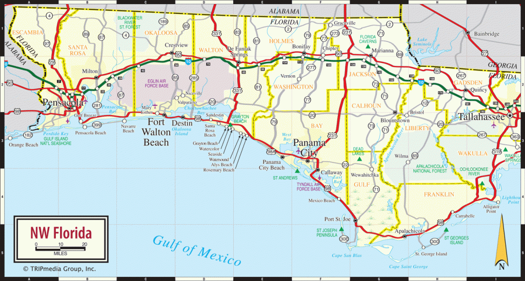 Map Of Florida Panhandle Hotels Florida Panhandle Map With Cities Printable Maps