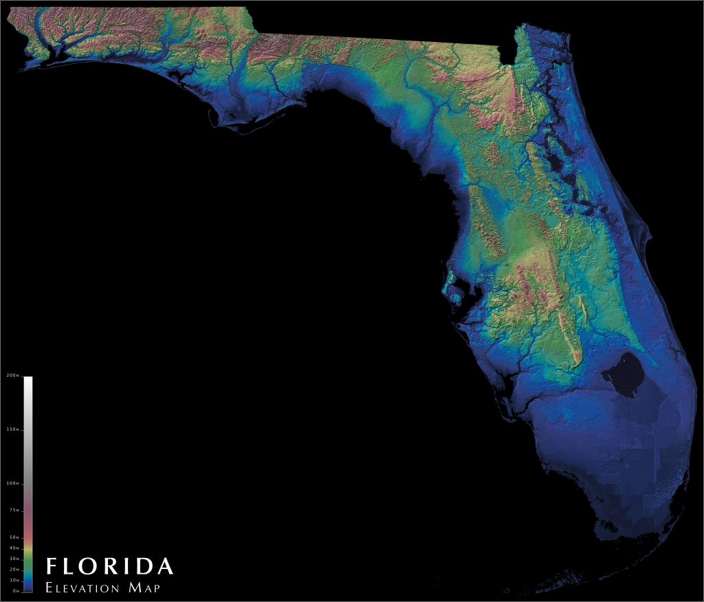 Florida Elevation Map Florida Florida Elevation Map Printable Maps