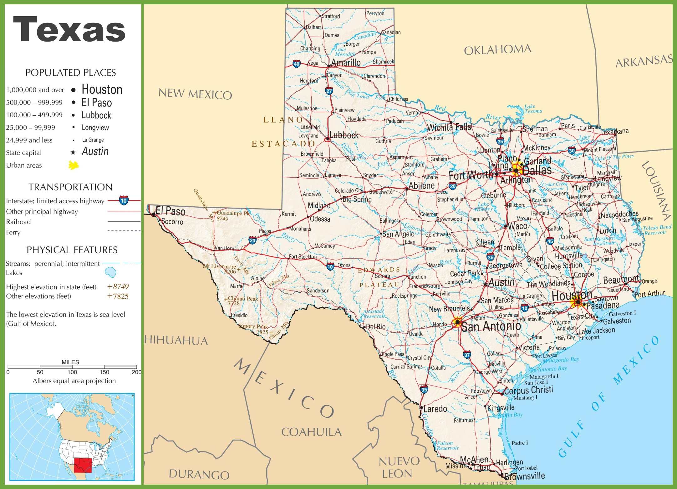 Map Of Texas Highways And Interstates Printable Maps