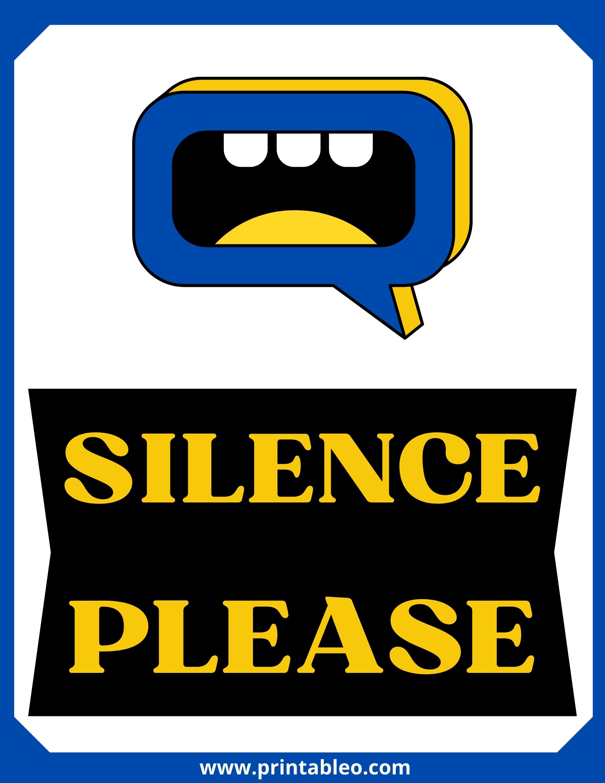 34+ Please Be Quite Signs Download Free Printable