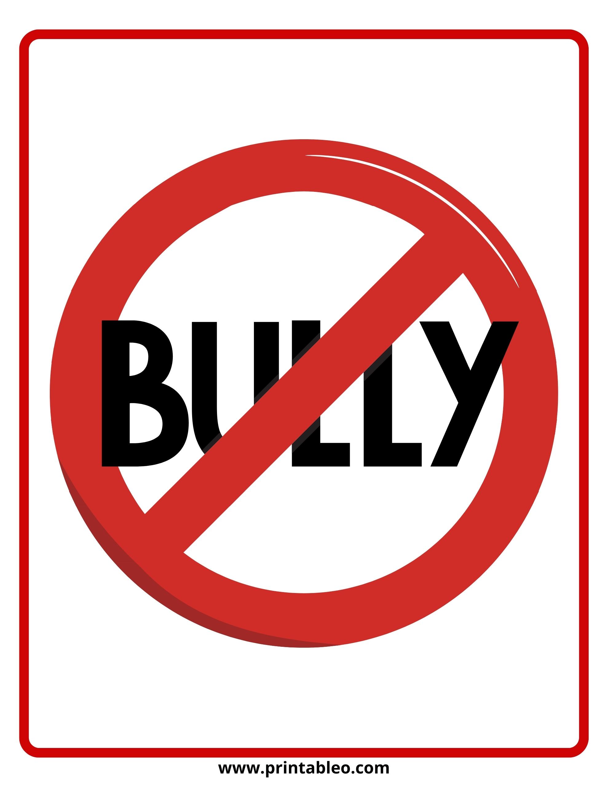 20+ Printable Stop Bullying Signs To Spread Awareness