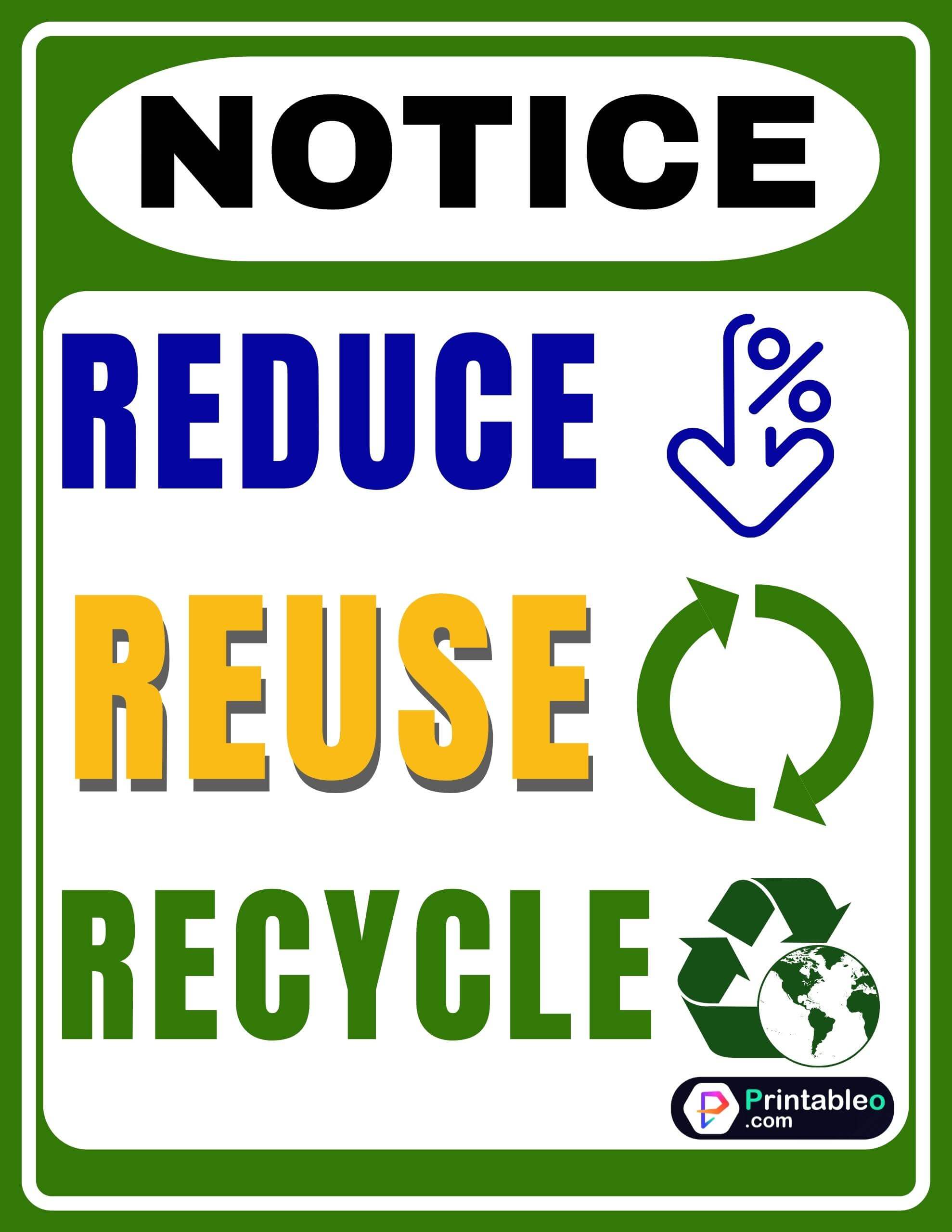 33+ Printable Recycle Signs - Printableo.Com