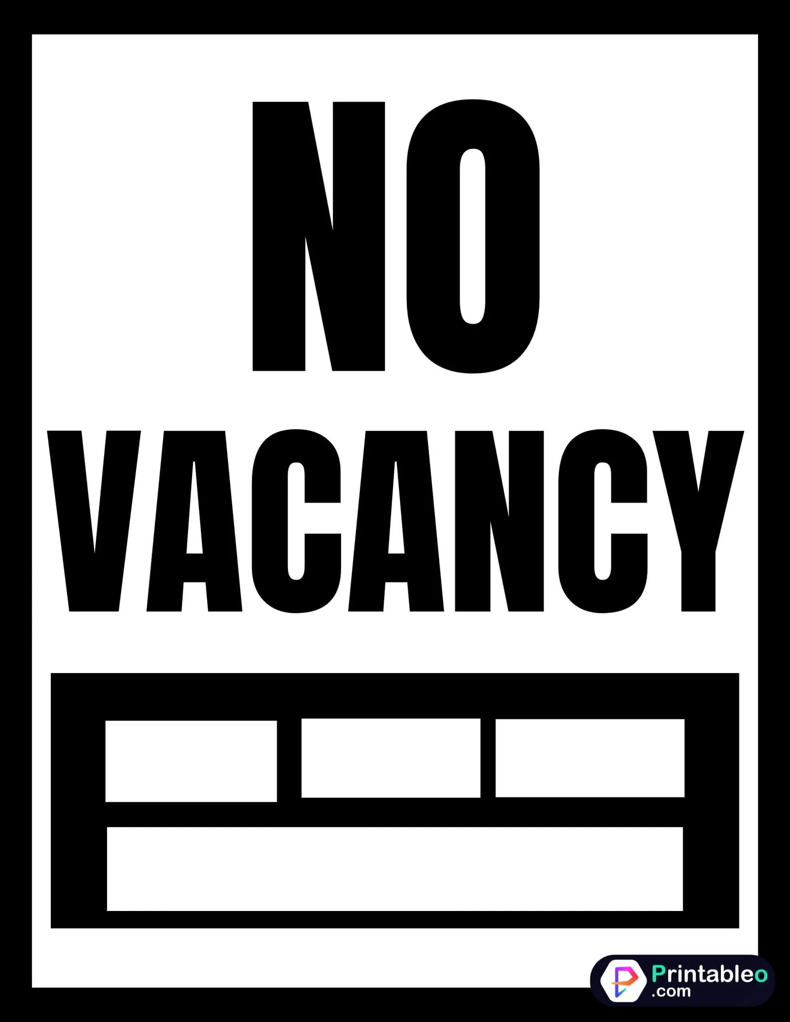 10+ No Vacancy Sign Printable FREE PDF