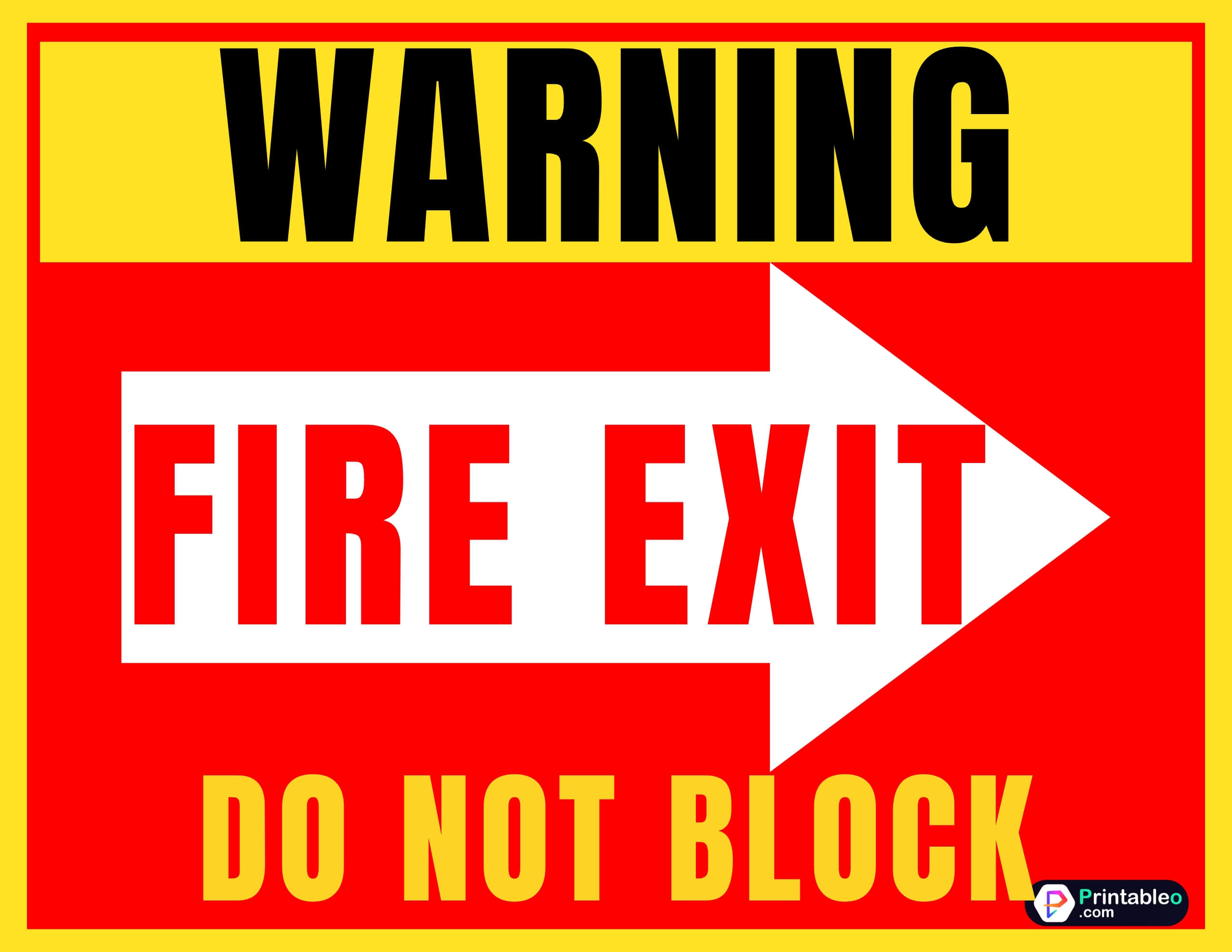 15+ Fire Escape Sign Printable PDF