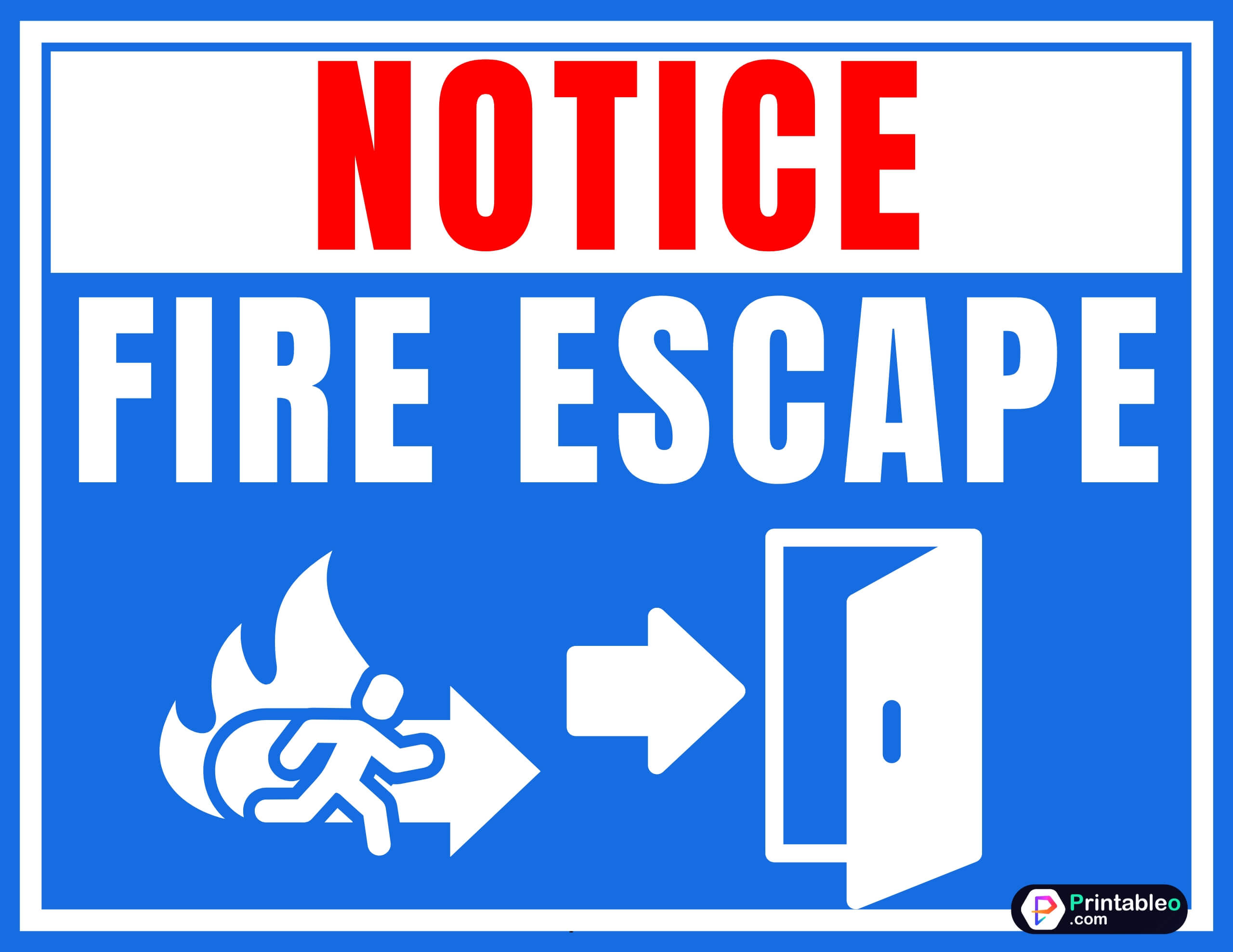 15+ Fire Escape Sign Printable PDF
