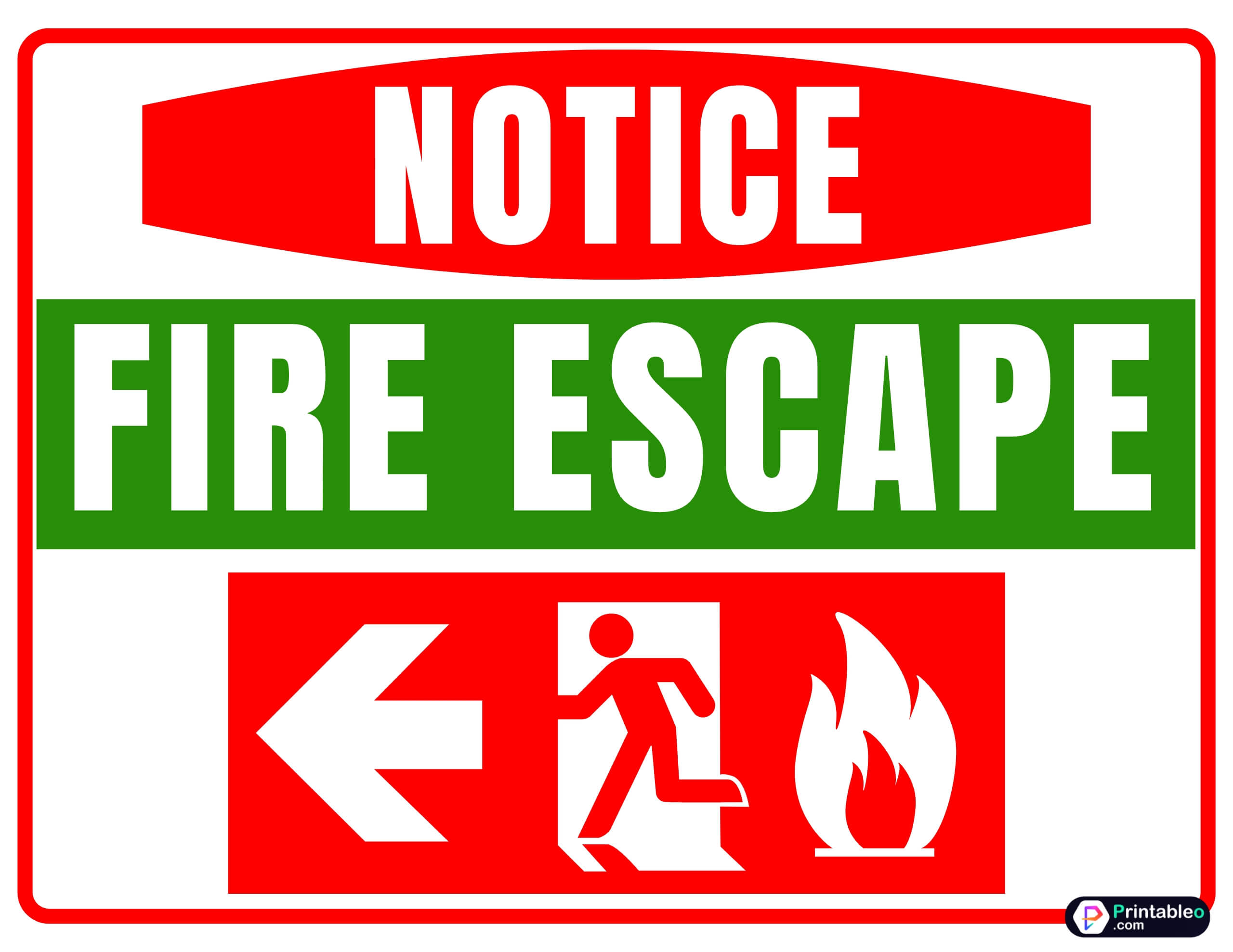 15+ Fire Escape Sign Printable PDF
