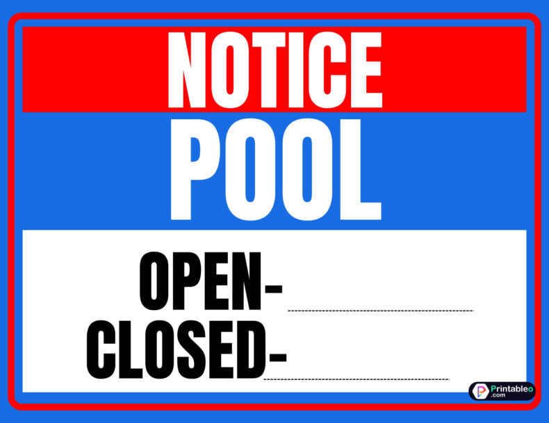 15+Printable Pool Closed Sign