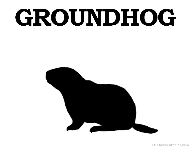 Printable Groundhog Silhouette - Print Free Groundhog Silhouette