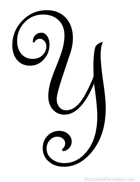 Printable Cursive Letter Y - Print Letter Y in Cursive Writing
