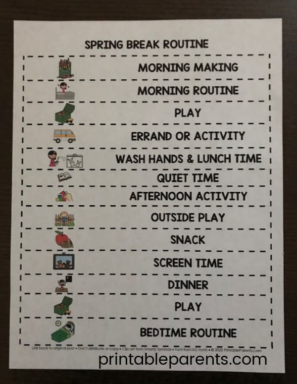 Routine Charts for Children Printable Parents Routine Charts for Children Printable Parents