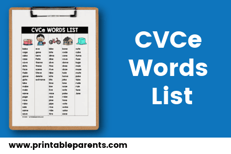 CVCe Words (Beginner's Guide to Magic E) - Printable Parents