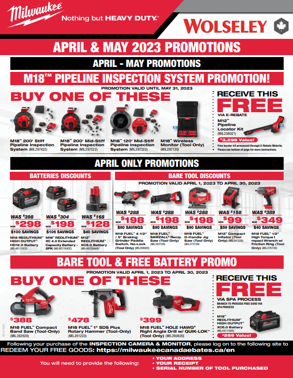 Milwaukee tool Rebates