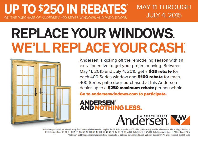 Andersen Windows Rebates Printable Rebate Form