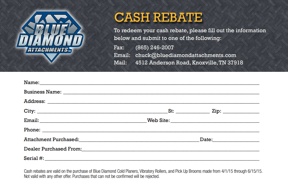 Blue Diamond Rebate Printable Rebate Form
