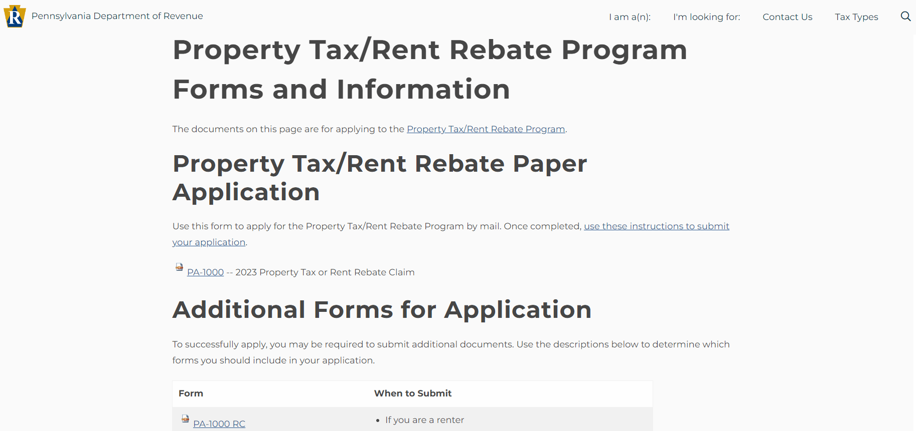 2024 Rent Rebate Form Printable Rebate Form
