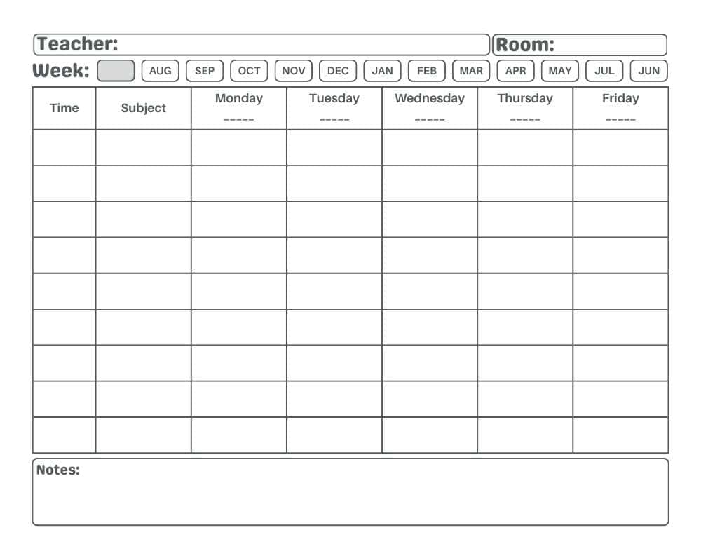 FREE Printable Weekly Lesson Plan Template Middle & High School Teachers