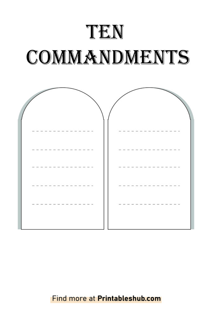 Free Printable Blank Ten Commandments Template [PDF Included