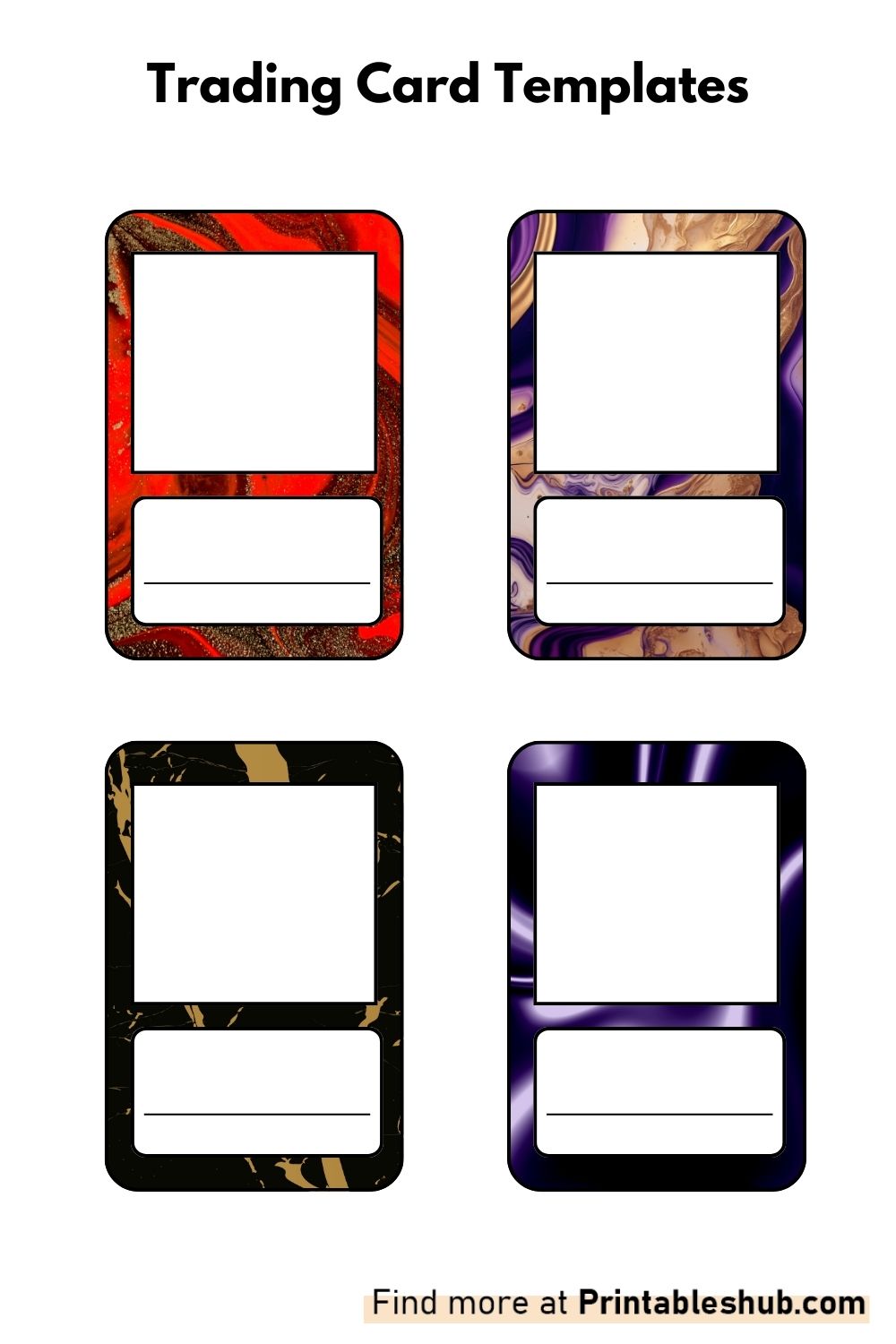 Free Printable Blank Trading Card Templates [PDF Included] Printables Hub