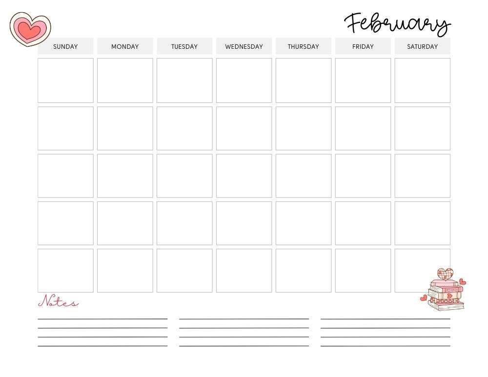 Free Printable Blank February Calendars Printables Made Easy