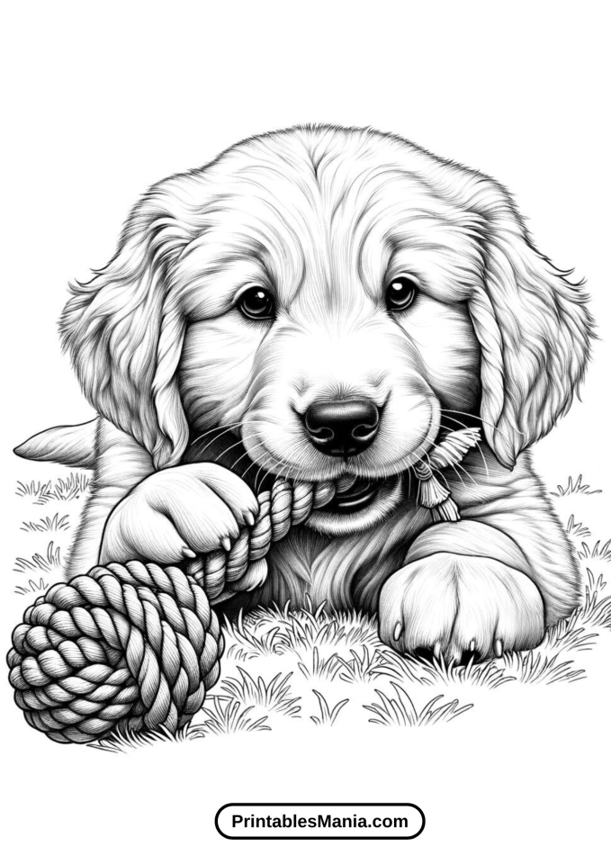 Golden Retriever Puppy Coloring Page Printables Mania