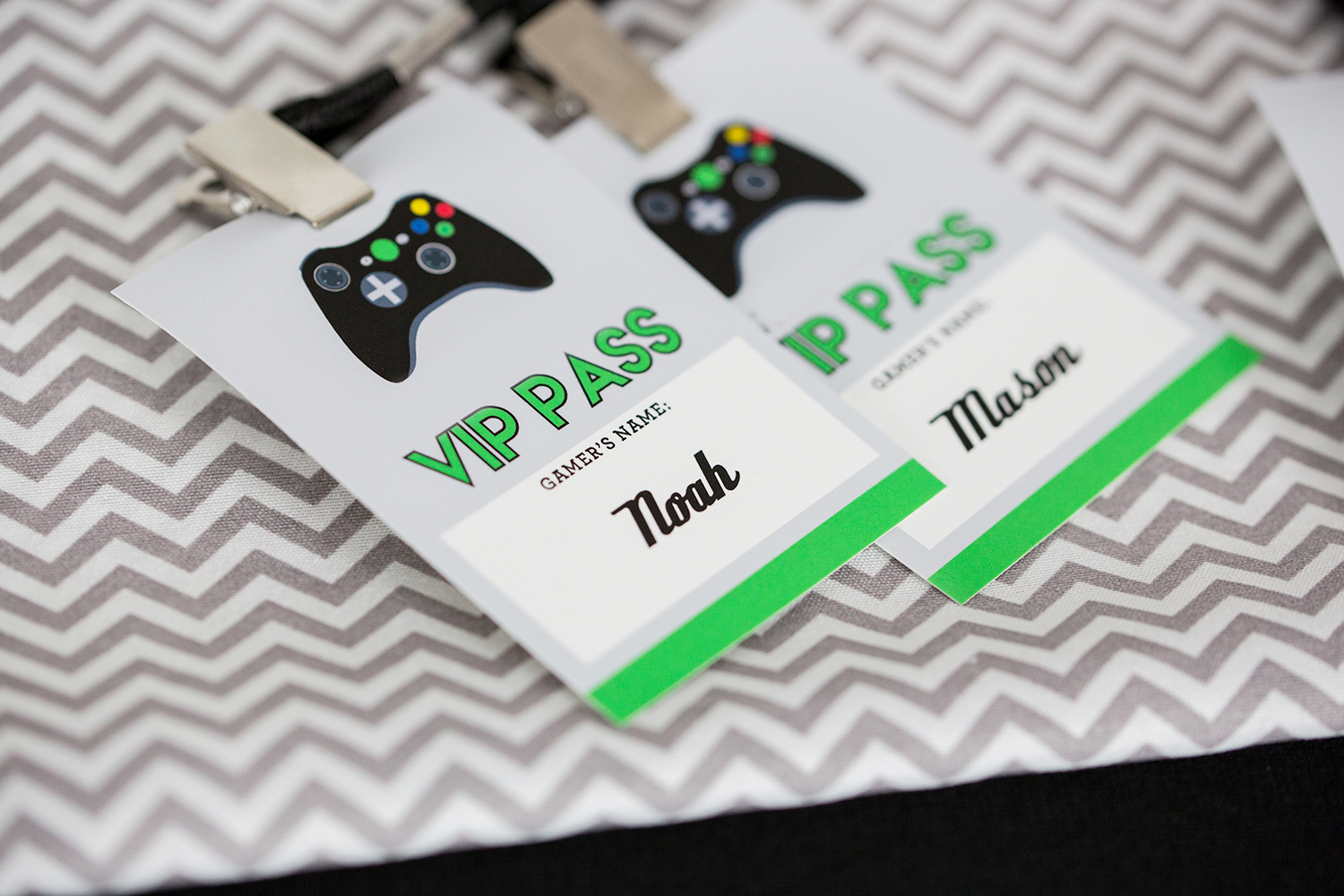 Video Game Birthday VIP Pass with Black Controller Printable Studio