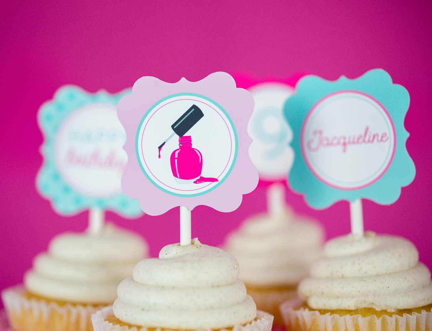 Spa Party Cupcake Toppers Printable Studio