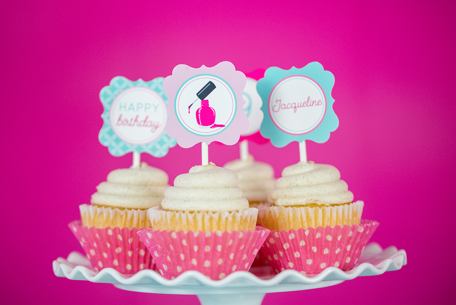 Printable Spa Party Cupcake Topper