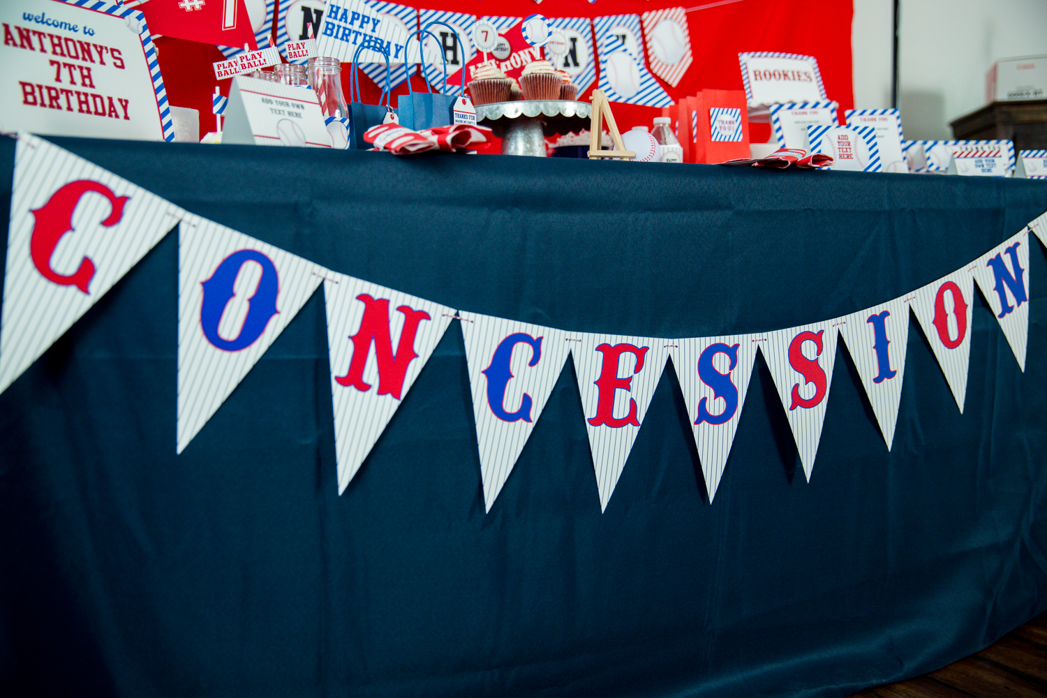 Baseball Party Concessions Banner Printable Studio