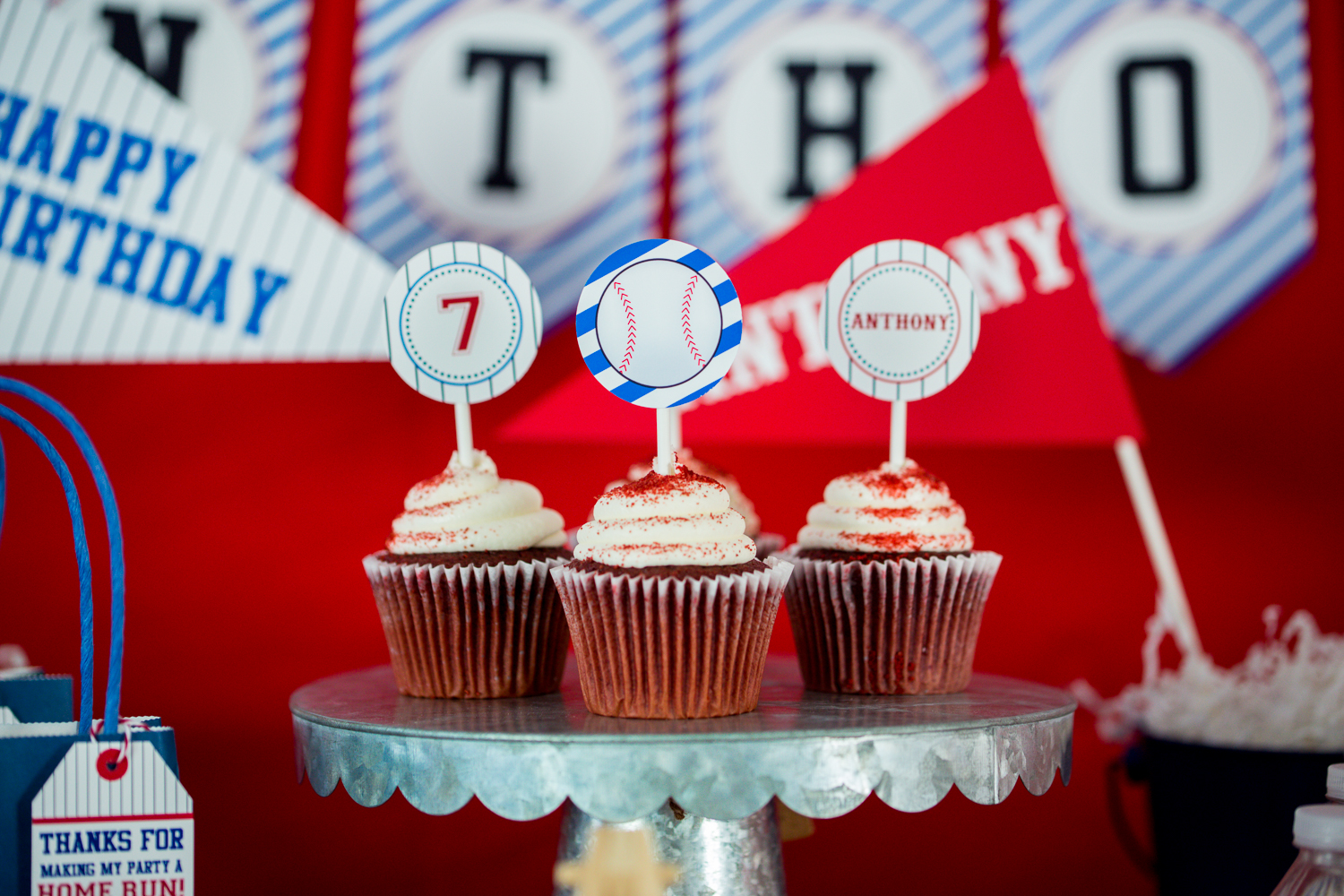 Baseball Party Cupcake Toppers Printable Studio
