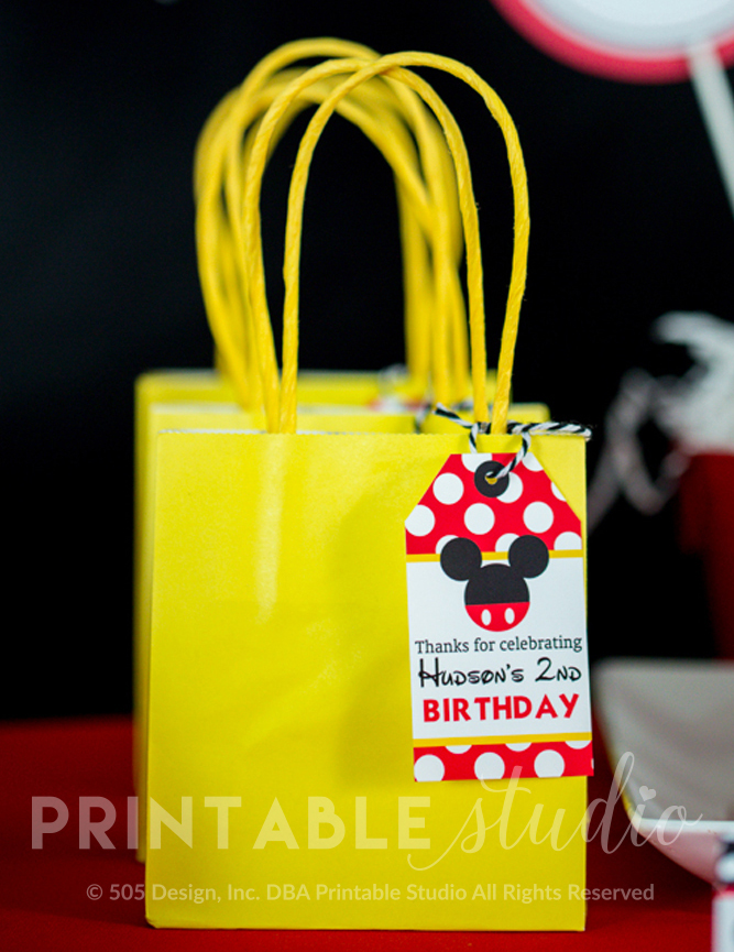 Mickey Mouse Favor Tags Printable Studio