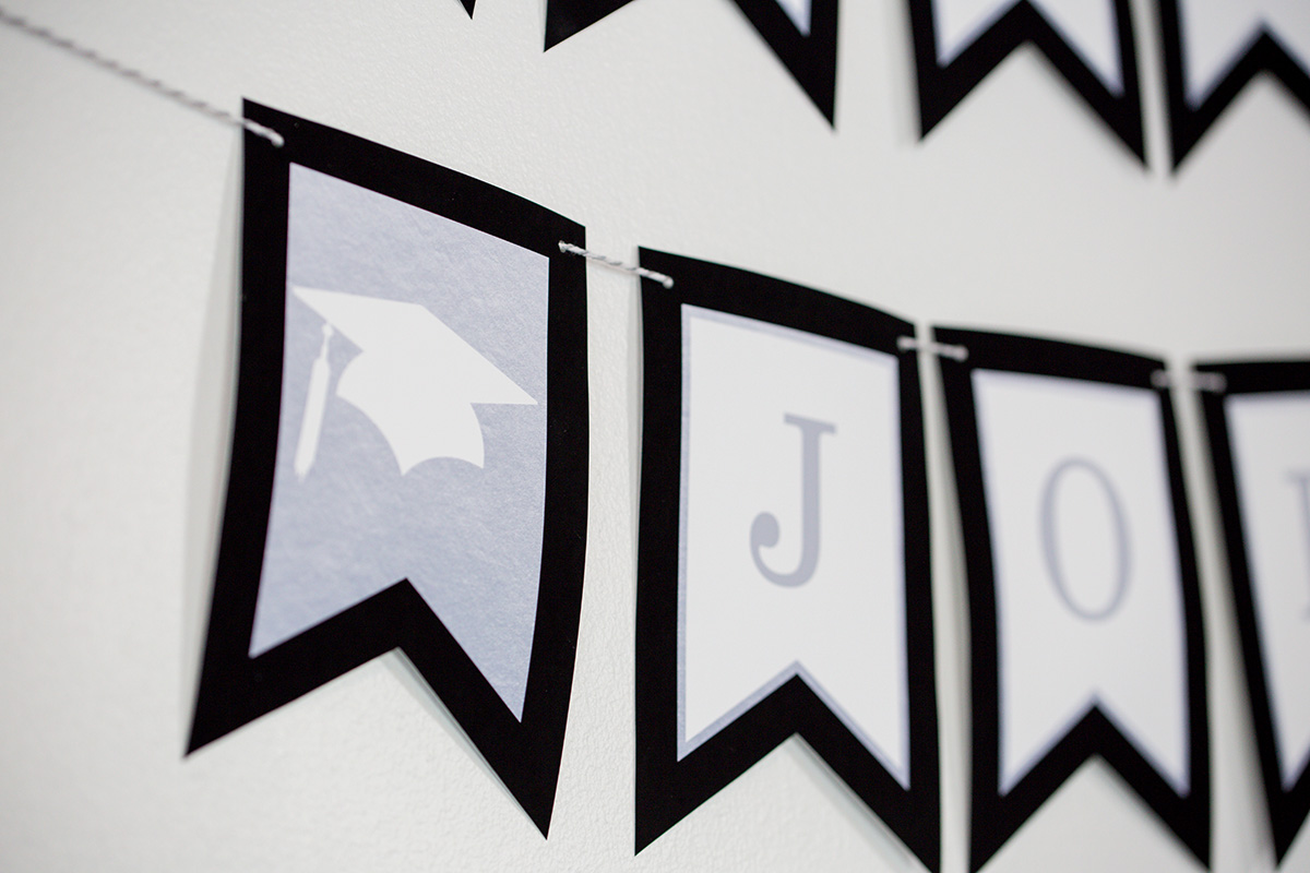 Black and Silver Graduation Banner Printable Studio