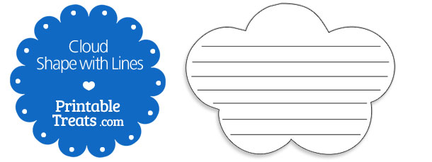 Printable Cloud Shape with Lines — Printable