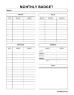 Free Download Printable Monthly Budget Planner PDF Templates