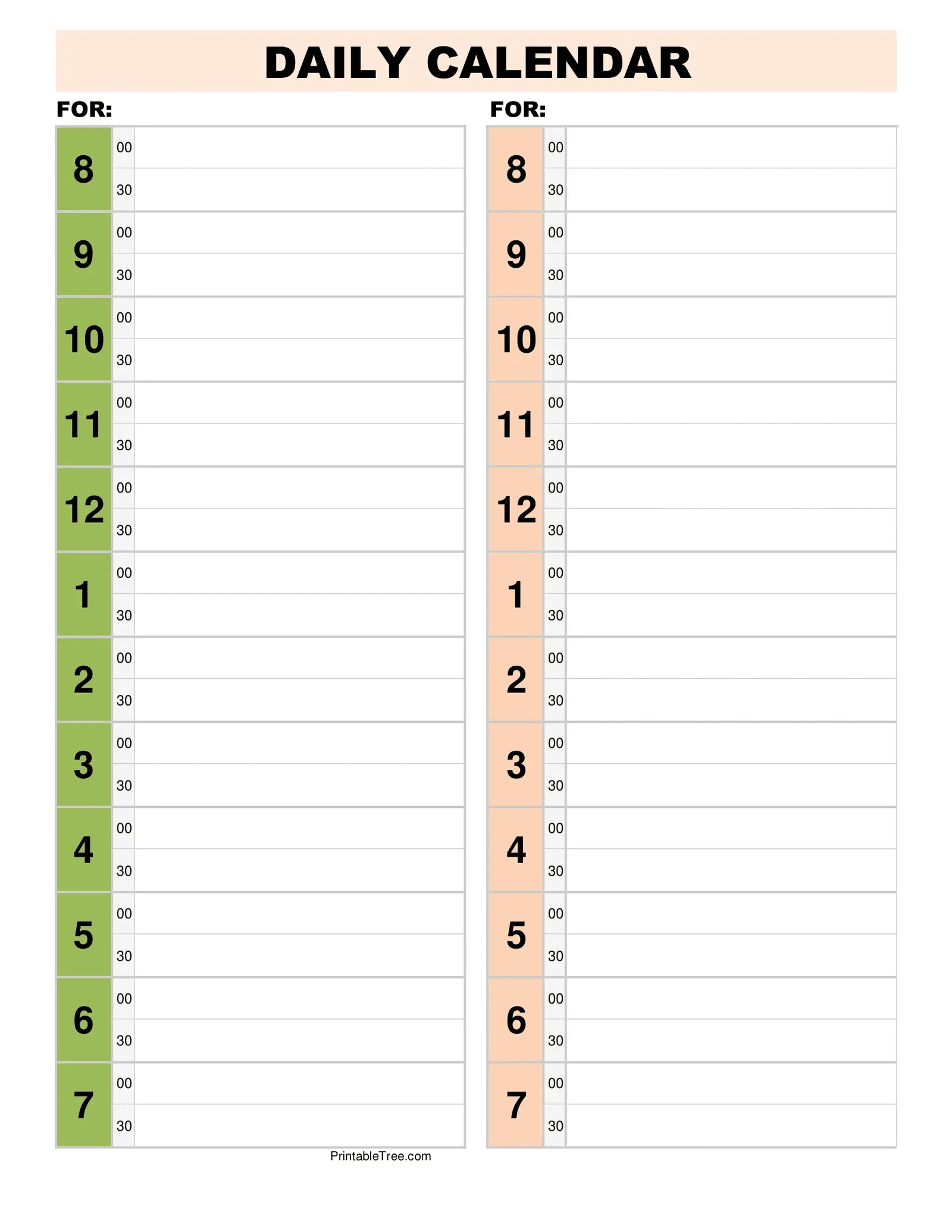 Printable Daily Calendar Template 2013 Philofaxy Diaries 2025