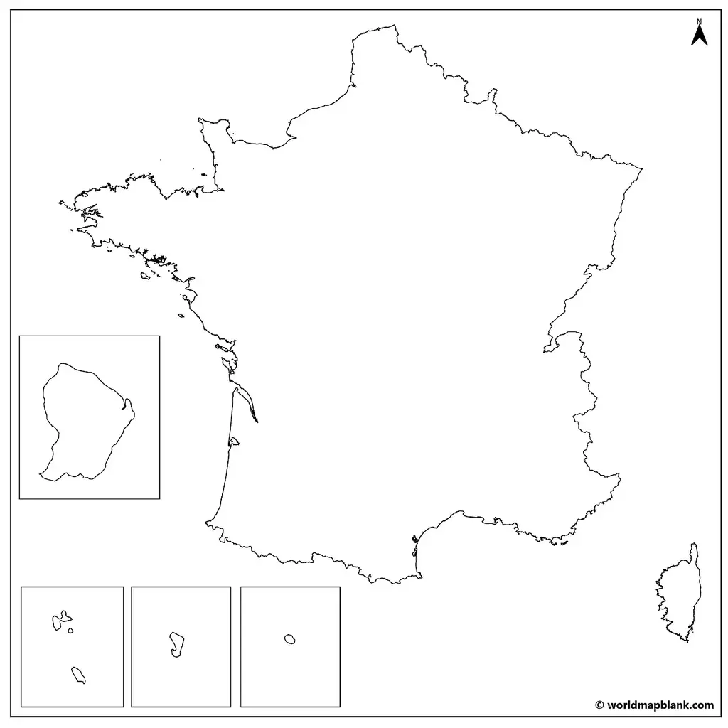 Blank Map of France – France Outline Map [PDF] - Printable World Maps