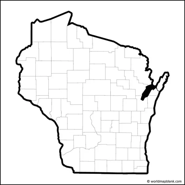 Printable Blank Map of Wisconsin – Wisconsin Map Outline - Printable