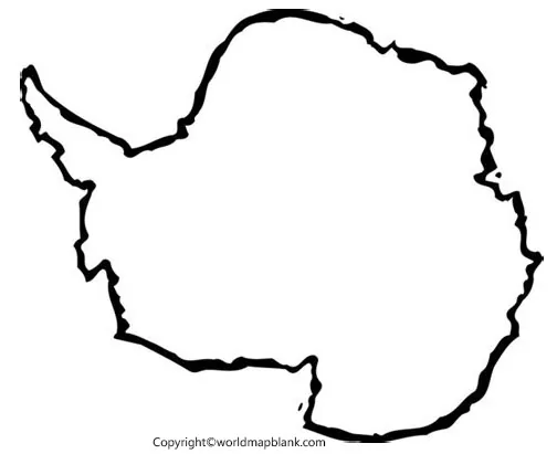 Printable Blank Map of Antarctica – Outline, Transparent map