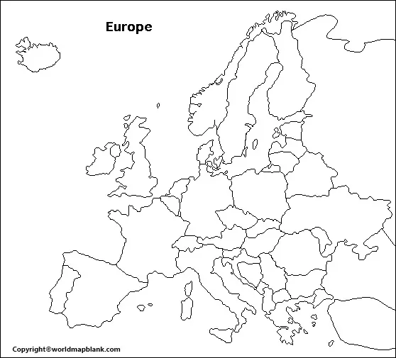 Printable Blank Map of Europe – Europe Outline Map [PDF] - Printable