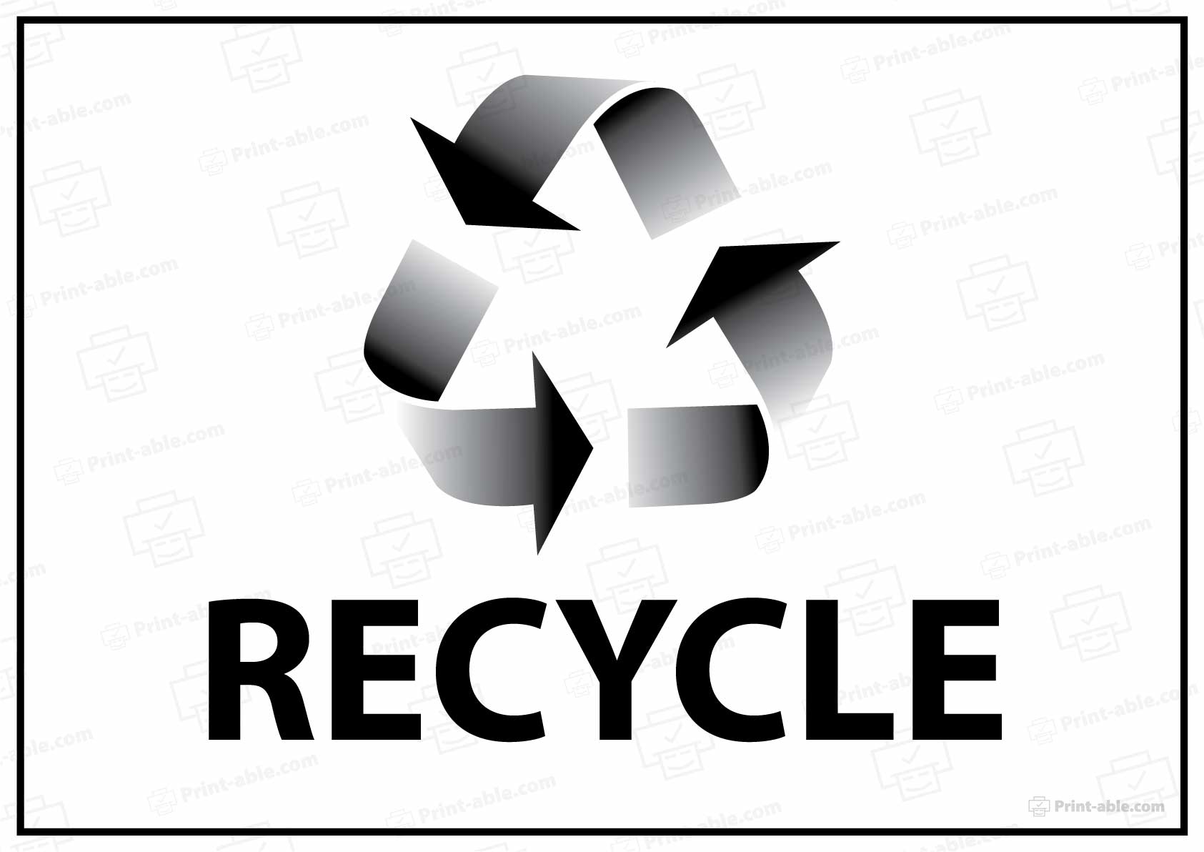 8 Free Recycle Sign Printable | PRINT-ABLE