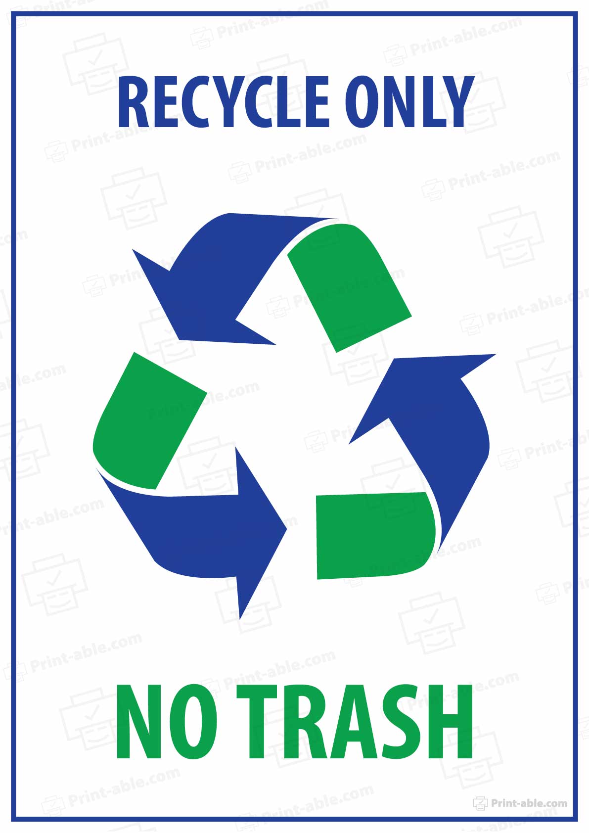 8 Free Recycle Sign Printable | PRINT-ABLE