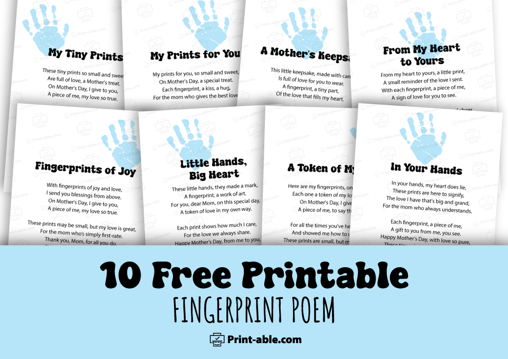 10 Free Fingerprint Poem Printable | PRINT-ABLE