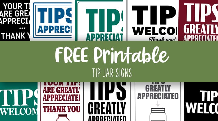 Tip Jar Signs - 12 FREE Printables - PrintaBulk
