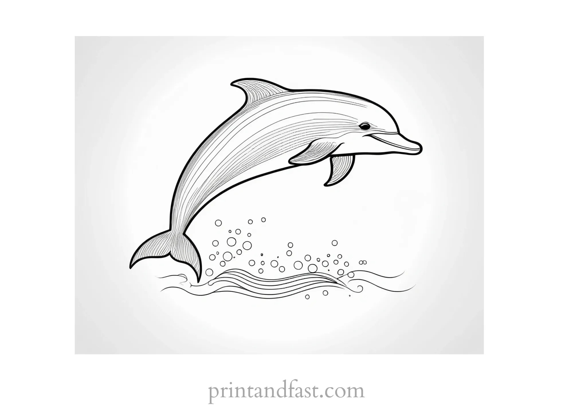Free Printable Dolphin Coloring Page for Kids
